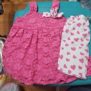 Pink lace tank and matching shorts